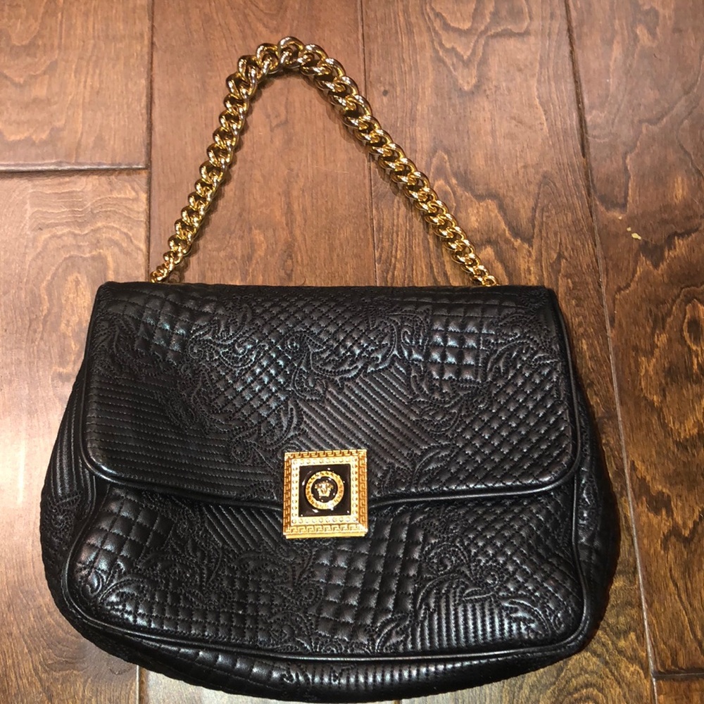 Authentic Versace lambskin shoulder bag